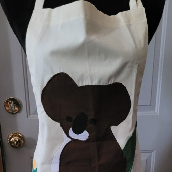 Vintage Handmade Appliqued Koala Bear Apron signed by the Designer - Picture 1 of 6